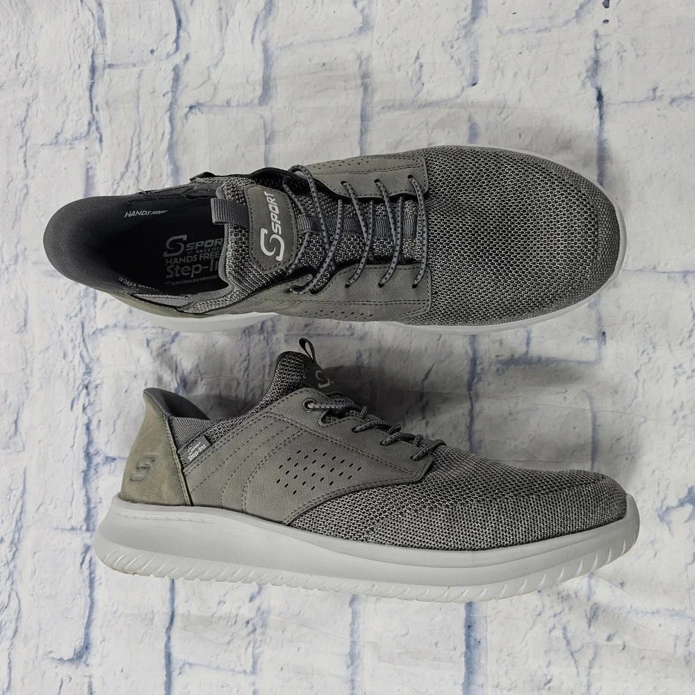 S Sport Skechers Murphy Hands Free Step-ins Mens 13 Grey Walking Sneaker Memory